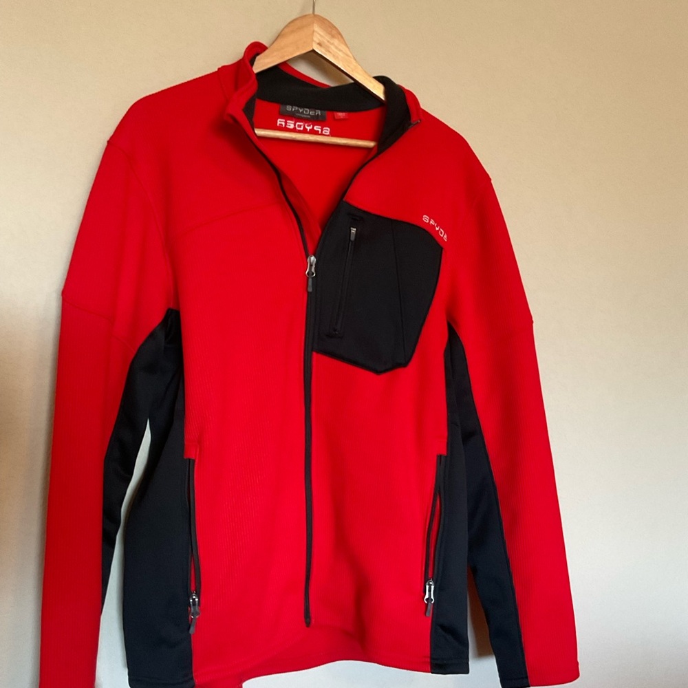 Spyder Red and Black Zip-Up Jacket men’s size large